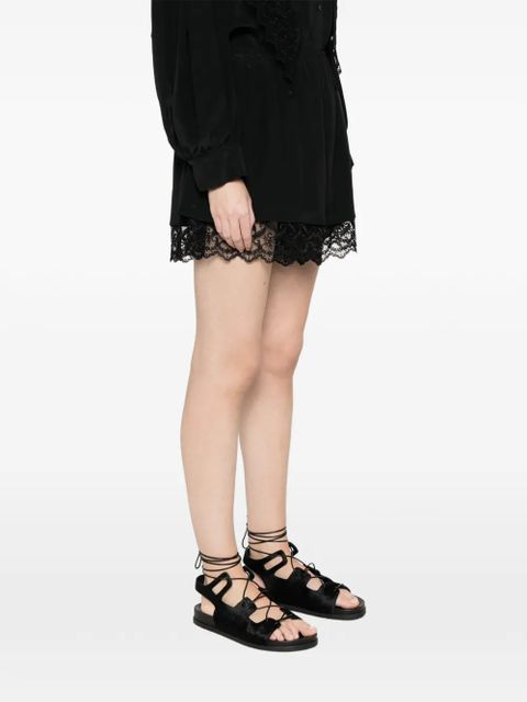 Simone Rocha lace-trim mini shorts - Black