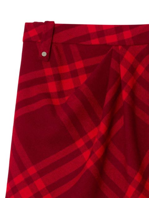 Burberry check-pattern wool miniskirt - Red - zdjęcie produktu nr 2