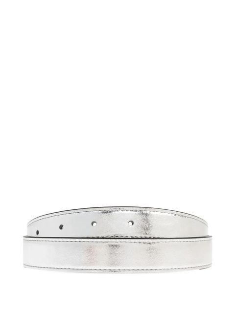 Tory Burch Double T motif-embellished buckle belt - Silver