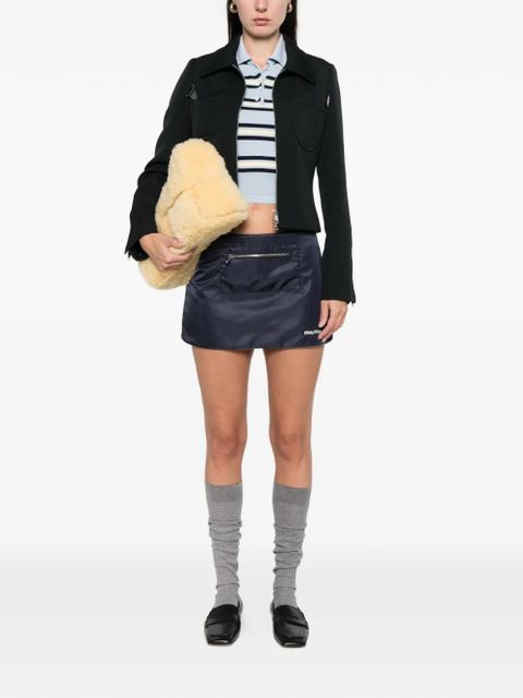 Miu Miu zip-pocket mini skirt - Blue - zdjęcie produktu nr 2