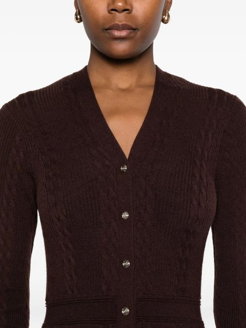 Maje cable-knit buttoned dress - Brown