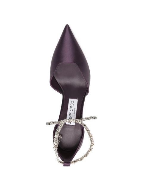 Jimmy Choo Stevie ankle-strap embellished pumps - Purple