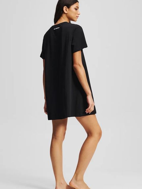 Karl Lagerfeld koszula nocna bawełniana IKON damska kolor czarny bawełniana A3W45007 - zdjęcie produktu nr 2