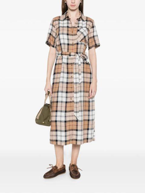 Barbour Fern belted check midi dress - Brown - zdjęcie produktu nr 2