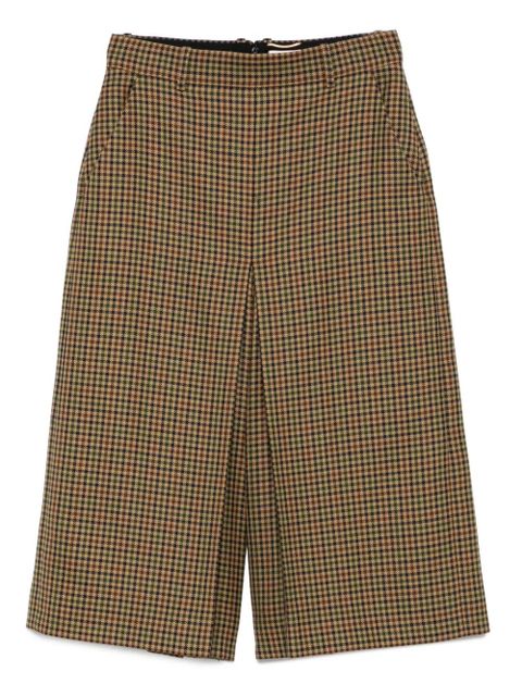 Saint Laurent checked pleated culottes - Brown - zdjęcie produktu nr 1