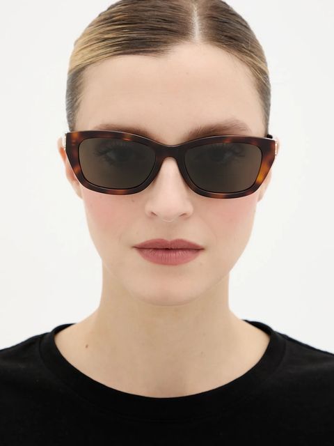 Saint Laurent okulary przeciwsłoneczne damskie kolor brązowy SL M153