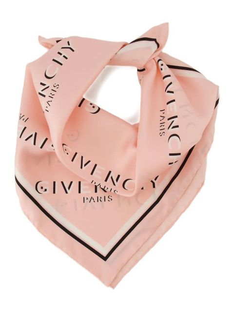 Givenchy logo-print silk scarf - Pink