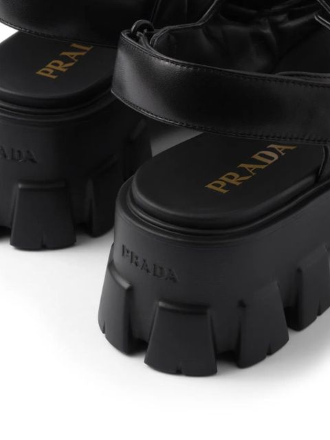 Prada Monolith quilted leather sandals - Black