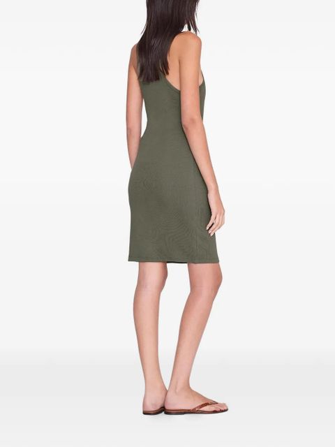 ANINE BING Cole logo-embroidered mini dress - Green