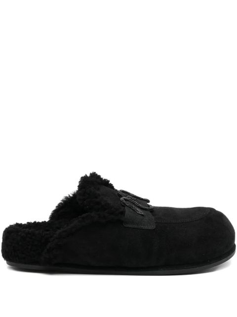 René Caovilla crystal-embellished mules - Black - zdjęcie produktu nr 1