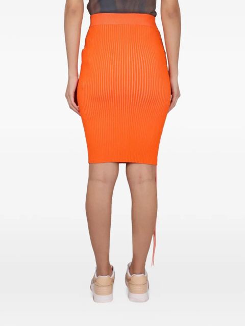 Off-White elastic-waist midi skirt - Orange