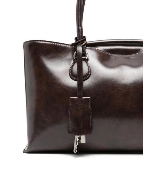 Osoi top handle tote bag - Brown