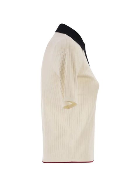 Max Mara ribbed polo top - Neutrals