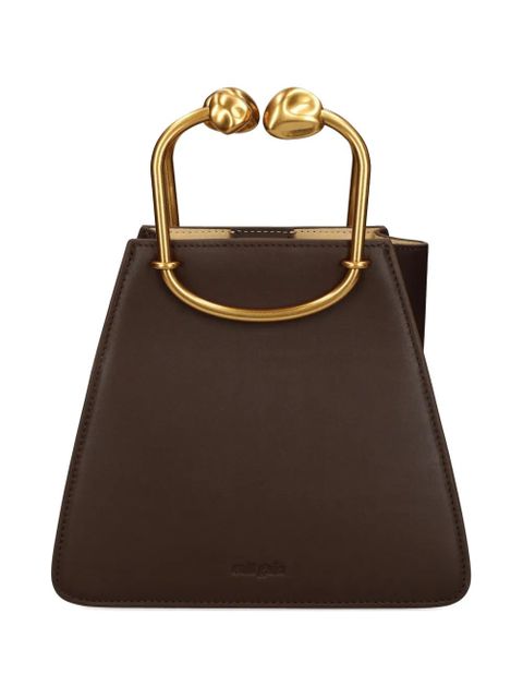Cult Gaia sculptural-handle leather mini bag - Brown - zdjęcie produktu nr 1