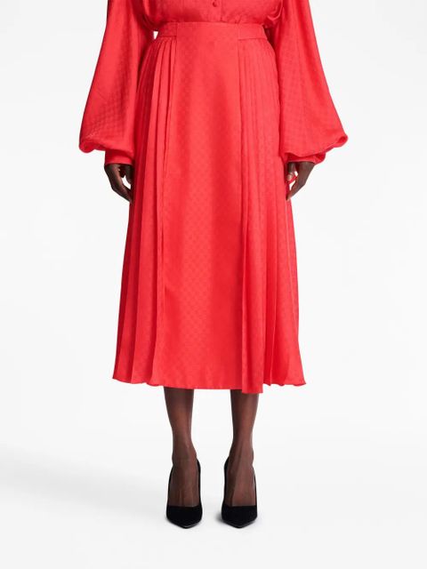 Balmain Mini Monogram pleated midi skirt - Pink - zdjęcie produktu nr 2