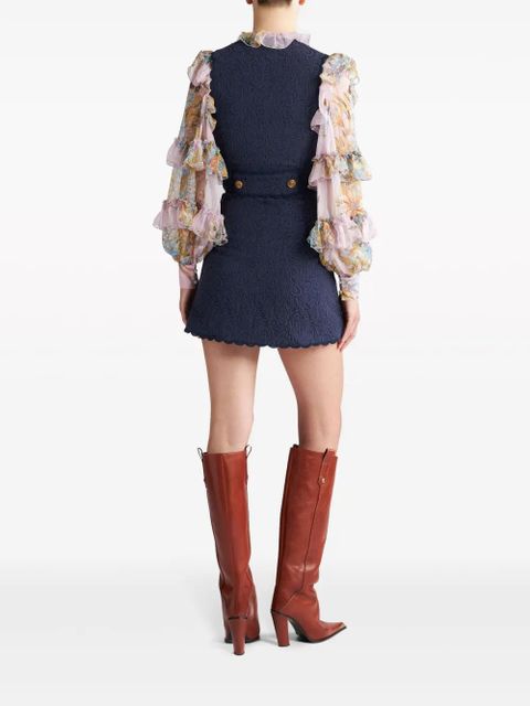 ETRO paisley-jacquard long waistcoat - Blue