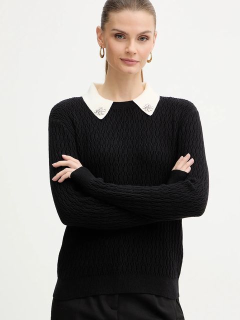 Morgan sweter damski kolor czarny lekki MTORIA - zdjęcie produktu nr 1