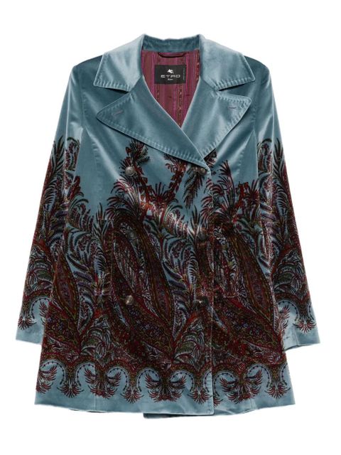 ETRO floral-print velvet jacket - Blue - zdjęcie produktu nr 1