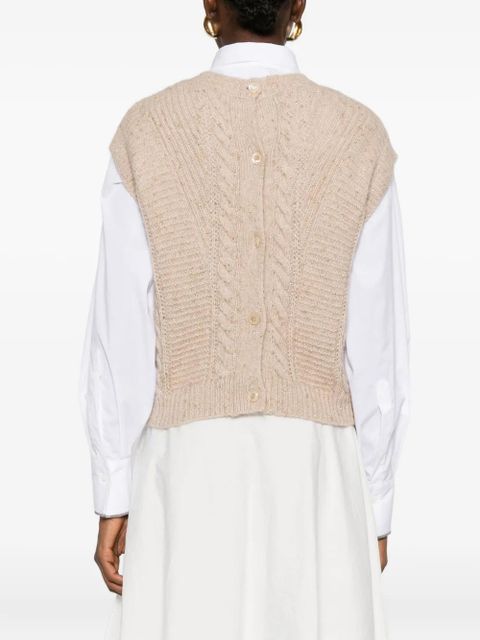 Max Mara cable-knit sleeveless vest - Neutrals - zdjęcie produktu nr 2