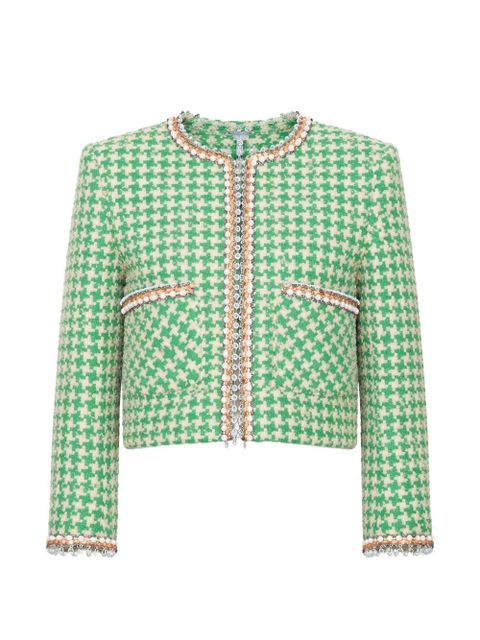 Valentino Garavani houndstooth-pattern cotton jacket - Green - zdjęcie produktu nr 1