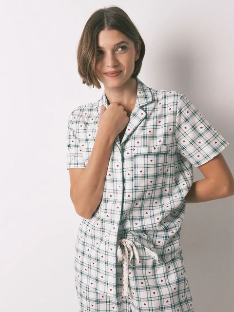 women'secret komplet piżamowy z bawełną damska kolor zielony 3792071