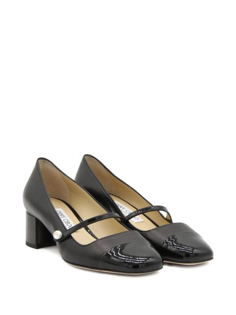 Jimmy Choo pearl-embellished block-heel pumps - Black