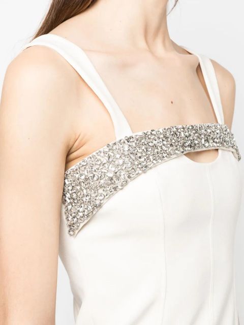 Simkhai crystal-embellished corset top - White