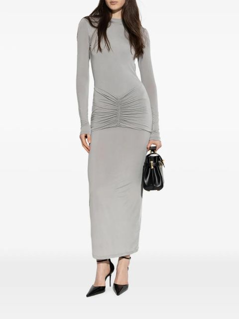 Balmain ruched open-back maxi dress - Grey - zdjęcie produktu nr 2