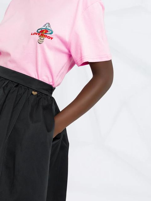 TWINSET heart-charm pleated mini skirt - Black