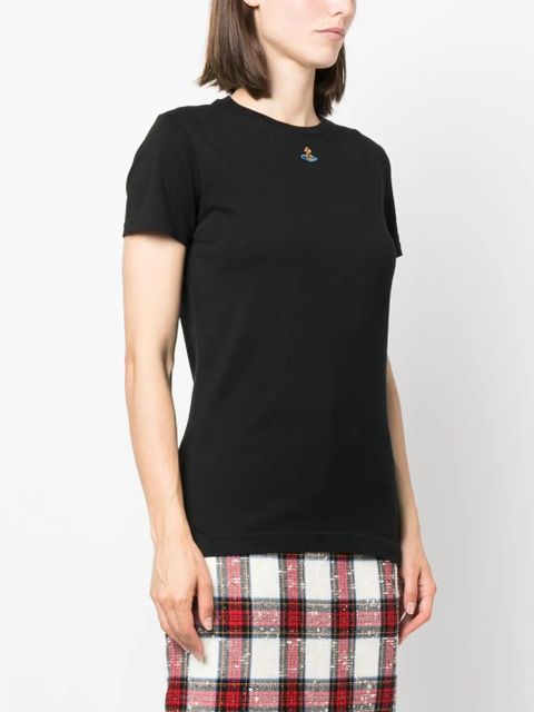Vivienne Westwood Orb logo-embroidery cotton T-shirt - Black