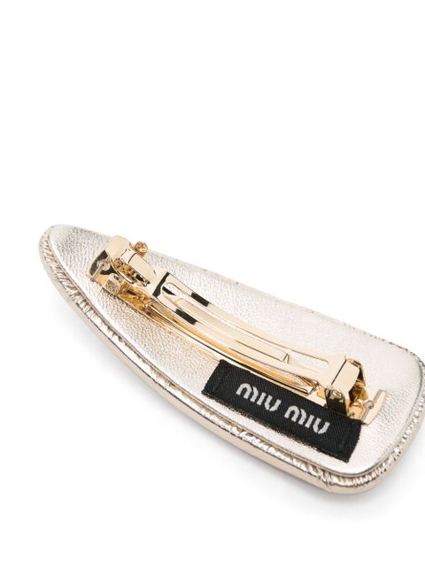 Miu Miu patent leather hair clip - Gold - zdjęcie produktu nr 2