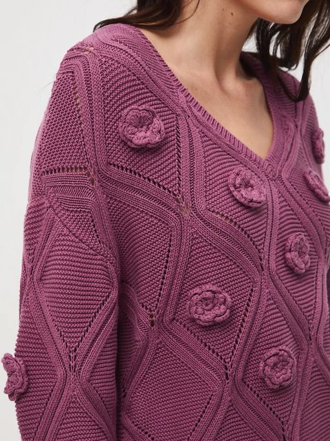 Medicine sweter damski kolor fioletowy