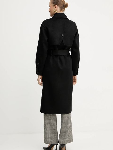 Silvian Heach płaszcz z wełną GONZALEZ kolor czarny GPA25162CP