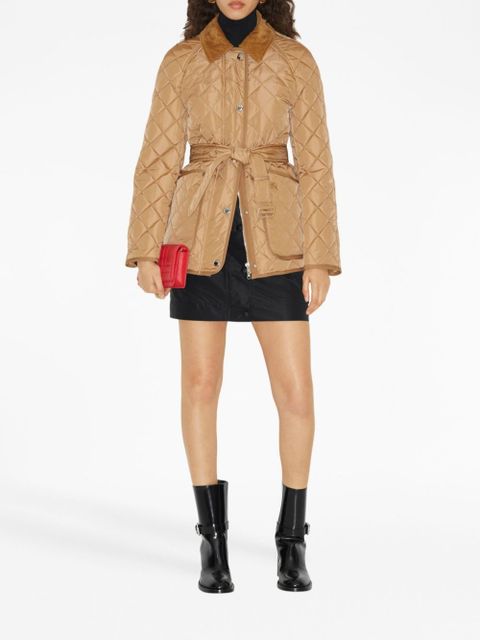 Burberry diamond-quilted belted jacket - Neutrals - zdjęcie produktu nr 2