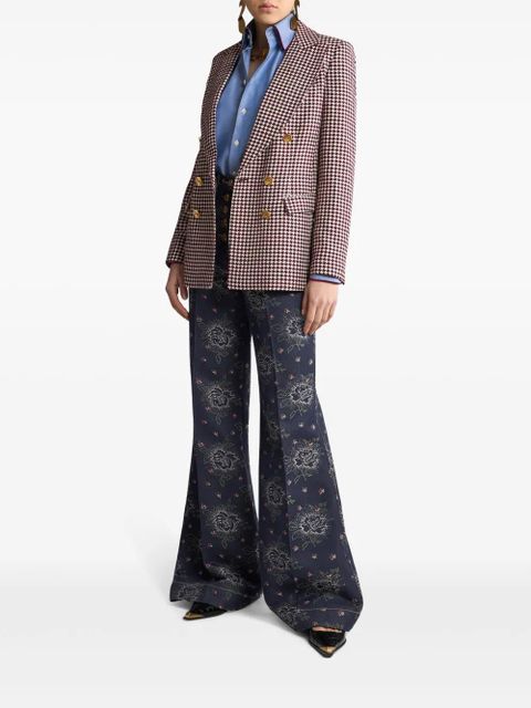 ETRO floral-jacquard flared jeans - Blue