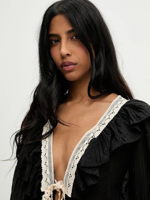 Answear.LAB bluzka damska kolor czarny z aplikacją