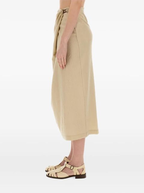 Alysi wrap-effect midi skirt - Neutrals