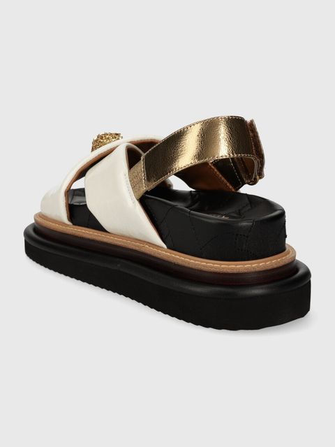 Kurt Geiger London sandały skórzane Orson Cross Strap Sandal damskie kolor biały na platformie 9992241109