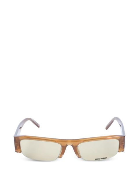 Miu Miu Eyewear Vedette rectangle-frame sunglasses - Brown - zdjęcie produktu nr 1