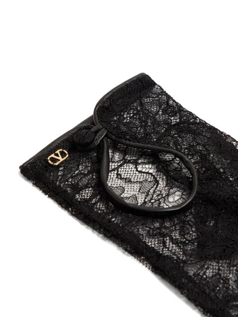 Valentino Garavani lace biker gloves - Black
