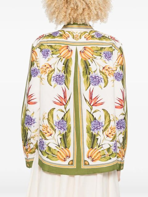 FARM Rio floral-print button-up shirt - White