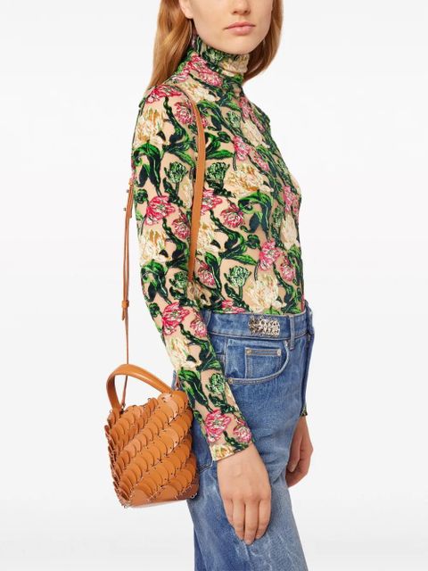 Rabanne small Pacoïo bucket bag - Brown