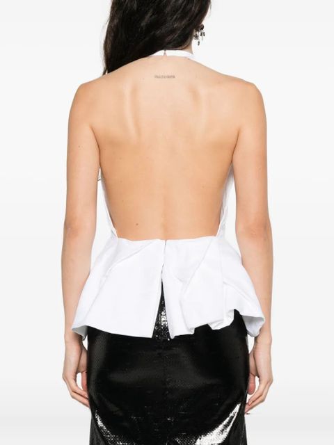 Magda Butrym halterneck pleated blouse - White