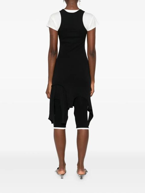 Alexander Wang frayed racer-neck mini dress - Black