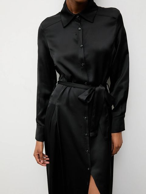 Answear.LAB sukienka kolor czarny maxi rozkloszowana