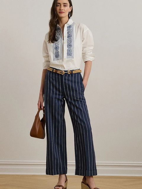 Lauren Ralph Lauren spodnie z domieszką lnu