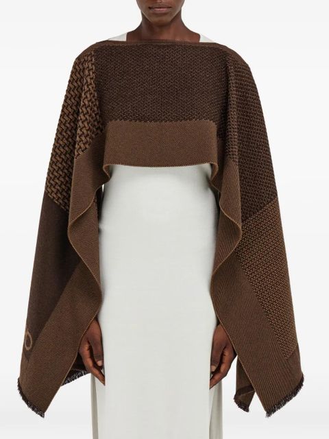 Ferragamo jacquard patchwork cape - Brown - zdjęcie produktu nr 2