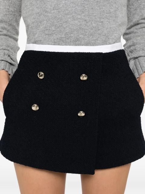 Maje double-breasted button-detail shorts - Blue