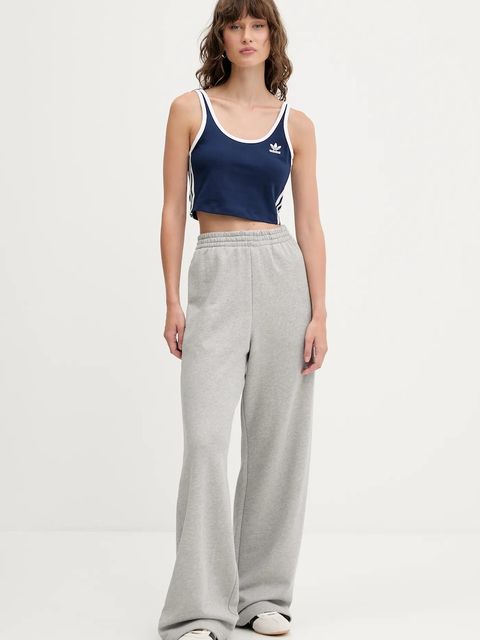 adidas Originals spodnie dresowe bawełniane Essentials damskie kolor szary melanżowe JW2811 - zdjęcie produktu nr 2