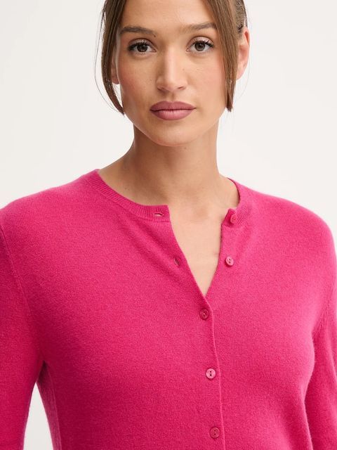 United Colors of Benetton kardigan wełniany kolor różowy lekki